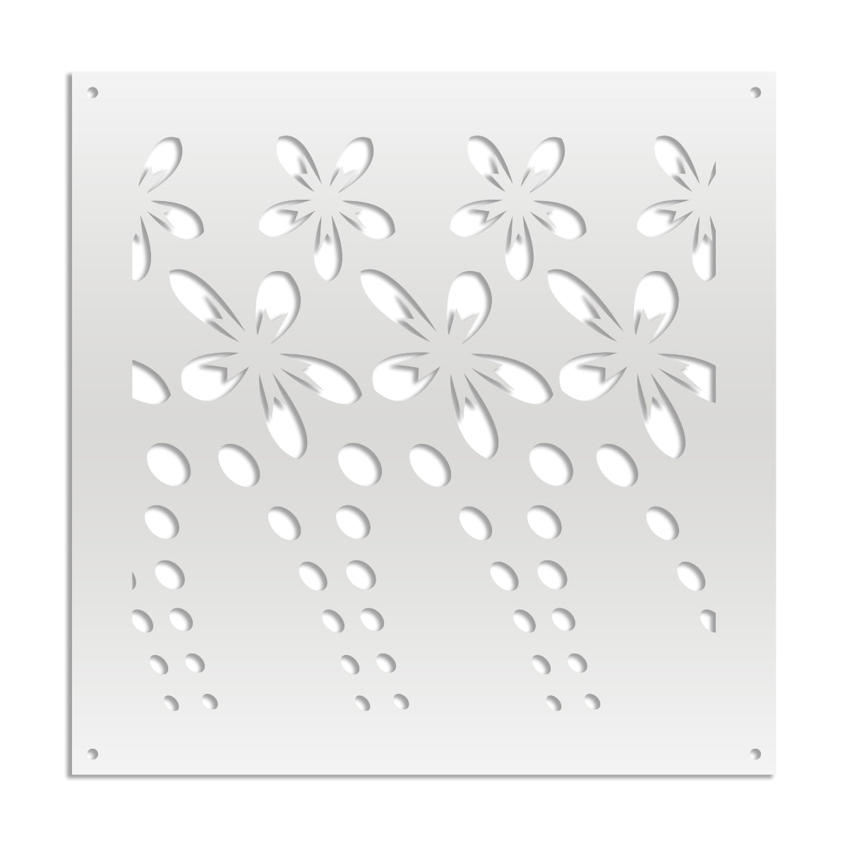 SPRING - Pannello in PVC traforato - Parasole Misura: 48x48 cm, Colore: bianco