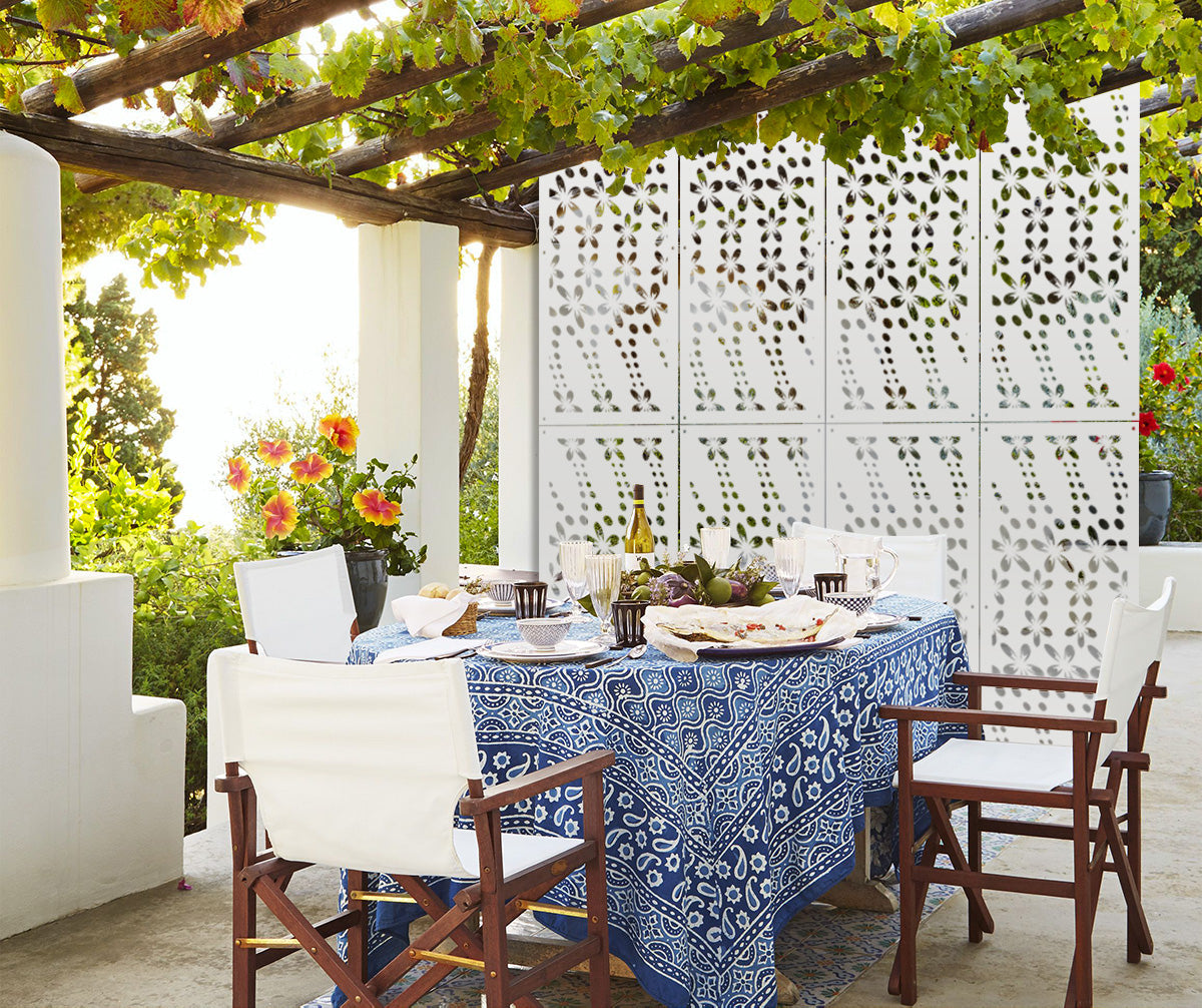 SPRING - Pannello in PVC traforato - Parasole Colore: bianco, Misura: 98x198 cm
