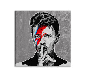 Stampa su tela David Bowie Quadro Canvas su telaio in legno Misura: 100x100 cm