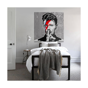 Stampa su tela David Bowie Quadro Canvas su telaio in legno Misura: 130x130 cm