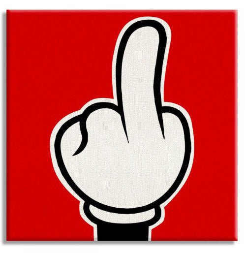 Stampa su tela Mano di Topolino - 01 Quadro Canvas su telaio in legno Misura: 100x100 cm