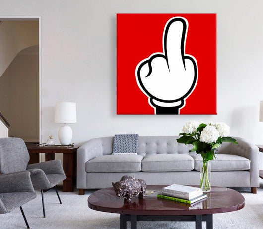 Stampa su tela Mano di Topolino - 01 Quadro Canvas su telaio in legno Misura: 80x80 cm