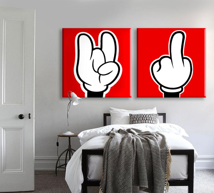 Stampa su tela Mano di Topolino - 01 Quadro Canvas su telaio in legno Misura: 80x80 cm