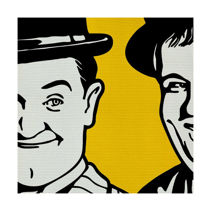 Stampa su tela Stanlio e Ollio Quadro Canvas su telaio in legno Misura: 100x100 cm