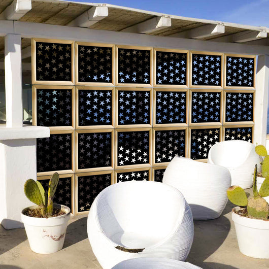 STARFISH - Moduli Decorativi in Legno e PVC Colore: nero, Misura: 98x98 cm