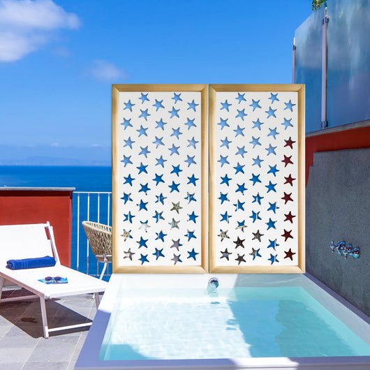 STARFISH - Moduli Decorativi in Legno e PVC Colore: bianco, Misura: 73x148 cm