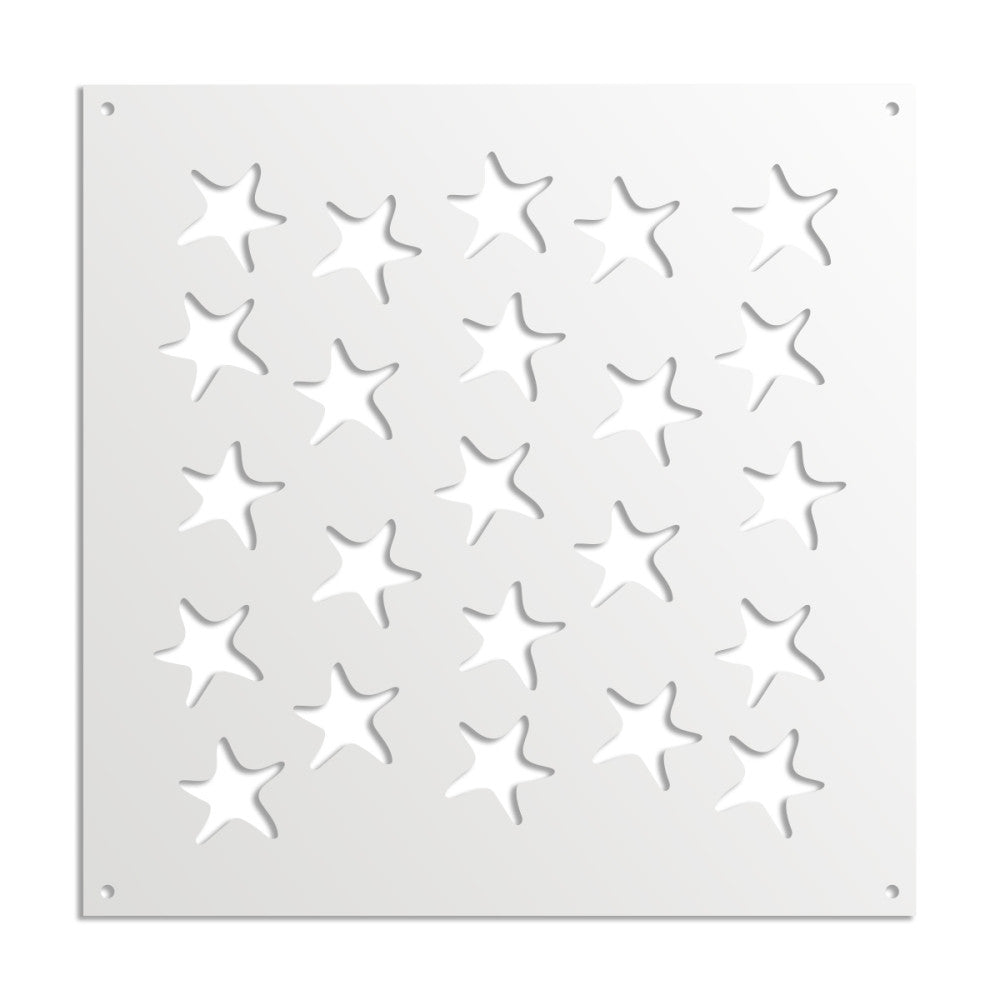 STARFISH - Pannello in PVC traforato - Parasole Colore: bianco, Misura: 48x48 cm