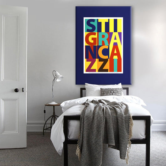 STI GRAN CAZ.. - Poster Ironico - Quadro stampato su Canvas e montato su telaio in legno Misura: 50x70 cm