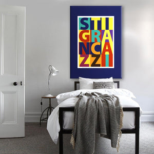 STI GRAN CAZ.. - Poster Ironico - Quadro stampato su Canvas e montato su telaio in legno Misura: 70x100 cm