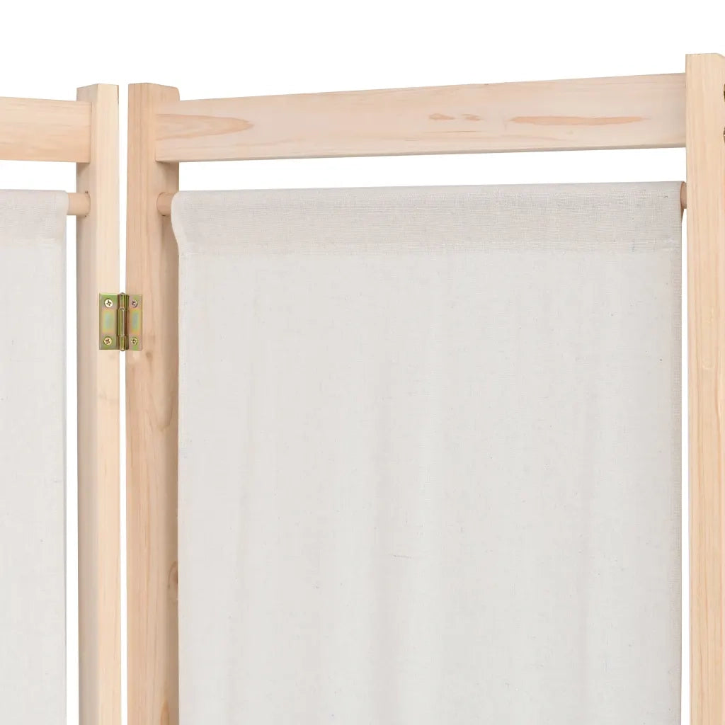 Divisorio Ambienti | Divider per stanze | Paravento a 5 Pannelli Crema 200x170x4 cm in Tessuto