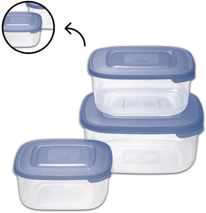 CONTENITORE QUADRO IN PLASTICA SET 'FRIGO BOX' nuvola  - TONTARELLI