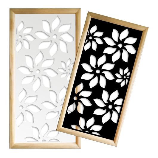 SUNFLOWERS - Moduli Decorativi in Legno e PVC Misura: 73x148 cm, Colore: bianco