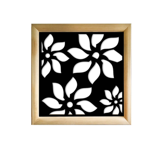 SUNFLOWERS - Moduli Decorativi in Legno e PVC Colore: nero, Misura: 73x73 cm