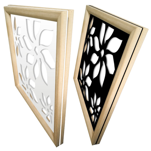 SUNFLOWERS - Moduli Decorativi in Legno e PVC Misura: 73x73 cm, Colore: bianco