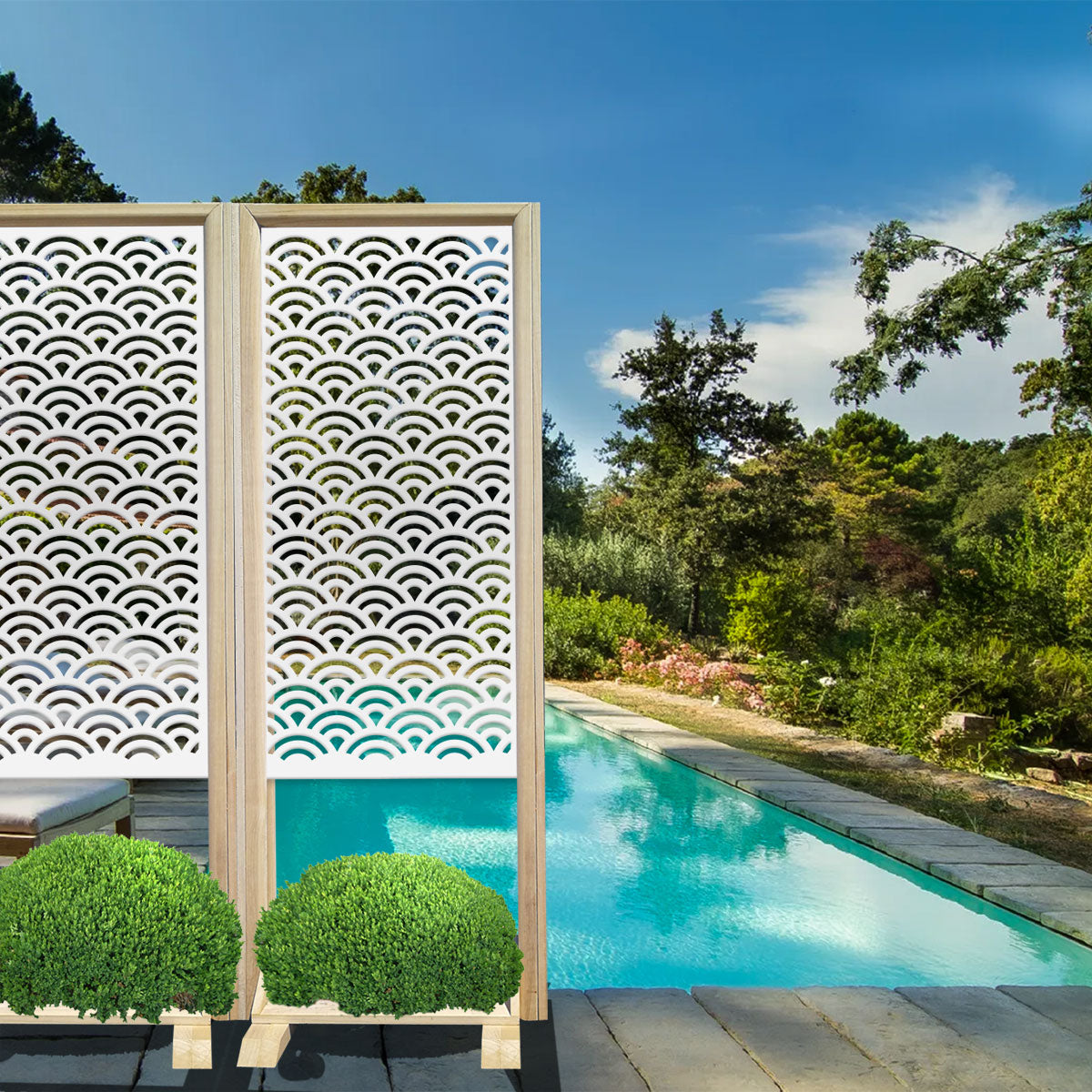 SUNNY - Separè - Paravento modulabile - 70x190cm - in Legno e PVC Colore: bianco