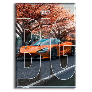 SUPERCAR - ORANGE - THINK BIG - Quadro stampato su Canvas e montato su telaio in legno Misura: 100x140 cm