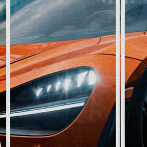 SUPERCAR - ORANGE - THINK BIG - Quadro stampato su Canvas e montato su telaio in legno Misura: 50x70 cm