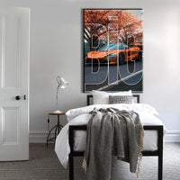 SUPERCAR - ORANGE - THINK BIG - Quadro stampato su Canvas e montato su telaio in legno Misura: 100x140 cm