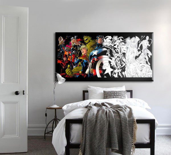 SUPEREROI LEGACY Quadro stampa su tela e montata su telaio in legno Misura: 140x70 cm
