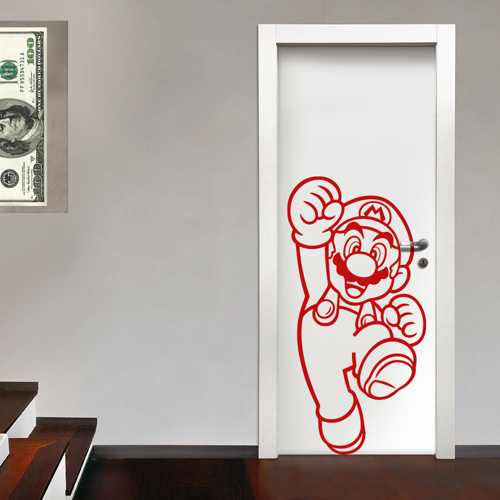 SUPERMARIO - Adesivo murale wall sticker in vinile 55x110 cm Colore: Rosso