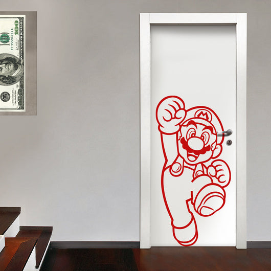 SUPERMARIO - Adesivo murale wall sticker in vinile 55x110 cm Colore: Rosso