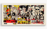 Tarantino locandine film - Quadro stampa su Canvas montato su telaio in legno Misura: 100x50 cm