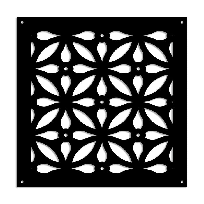 TELLY - Pannello in PVC traforato - Parasole Colore: nero, Misura: 73x73 cm