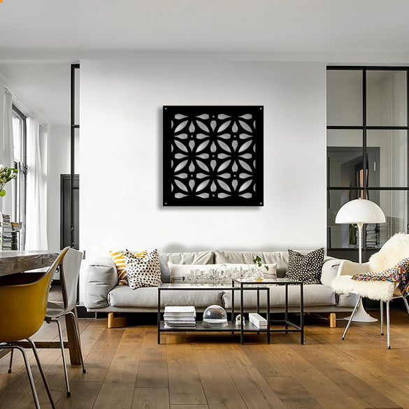 TELLY - Pannello in PVC traforato - Parasole Colore: nero, Misura: 73x73 cm