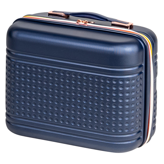 Set 4 Valigie Rigide in ABS da Viaggio Blu con Ruote Easy Roll e Beauty Case