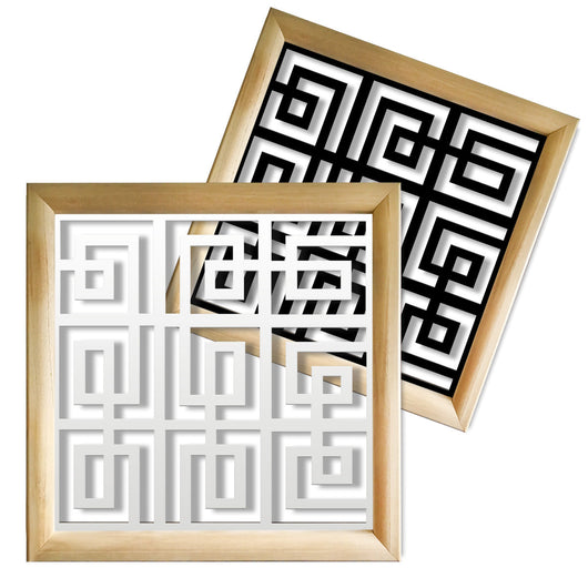 THAI - Moduli Decorativi in Legno e PVC Misura: 98x98 cm, Colore: nero