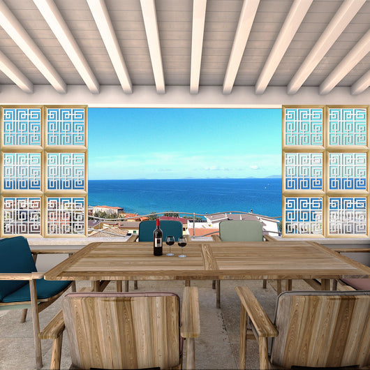 THAI - Moduli Decorativi in Legno e PVC Misura: 73x73 cm, Colore: bianco