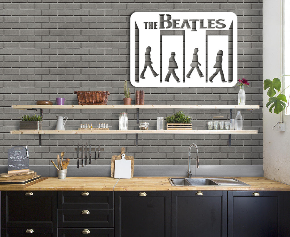 THE BEATLES ABBEY ROAD - Quadro moderno in pvc solido 68 x 48 cm Colore: bianco