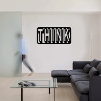 THINK - Quadro moderno in pvc solido 48 x 95 cm Colore: nero