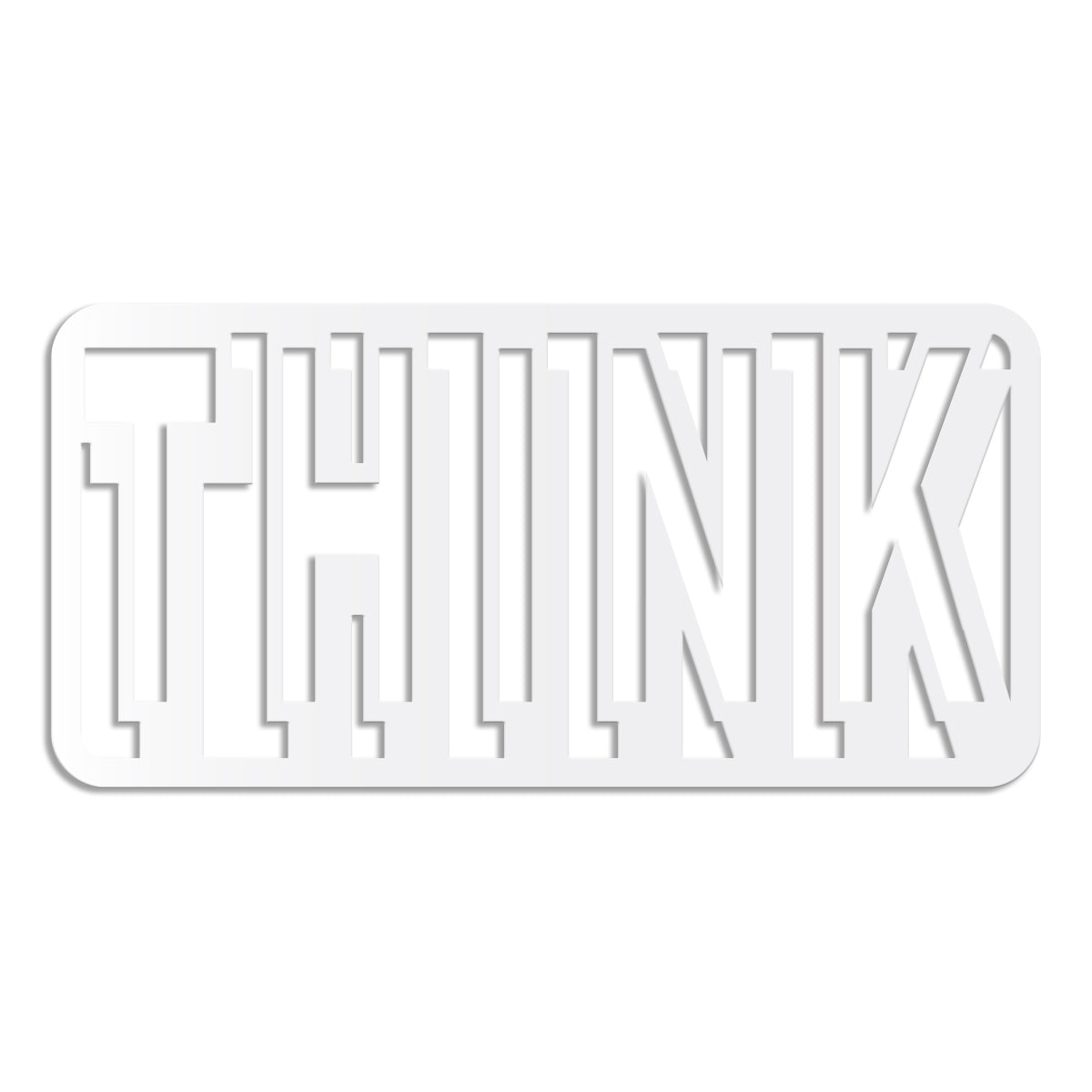 THINK - Quadro moderno in pvc solido 48 x 95 cm Colore: bianco