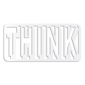 THINK - Quadro moderno in pvc solido 48 x 95 cm Colore: bianco