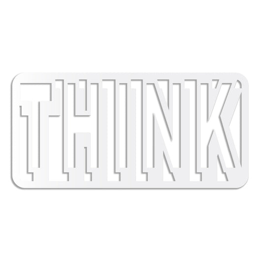 THINK - Quadro moderno in pvc solido 48 x 95 cm Colore: bianco