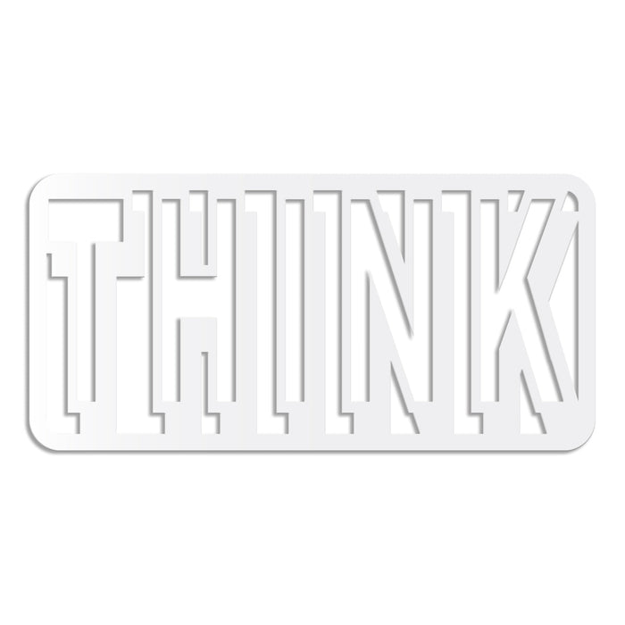 THINK - Quadro moderno in pvc solido 48 x 95 cm Colore: bianco