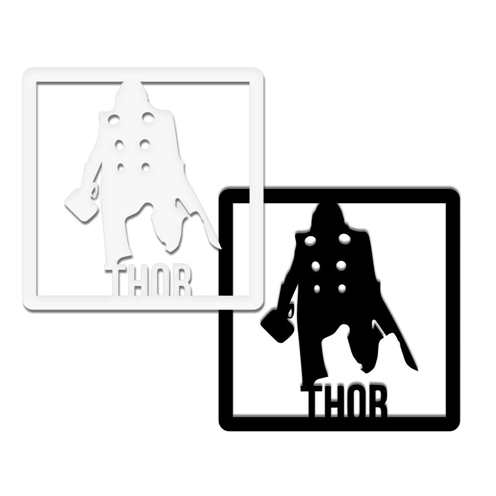 THOR - Quadro moderno in pvc solido 48 x 48cm Colore: nero
