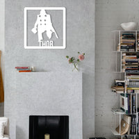 THOR - Quadro moderno in pvc solido 48 x 48cm Colore: bianco