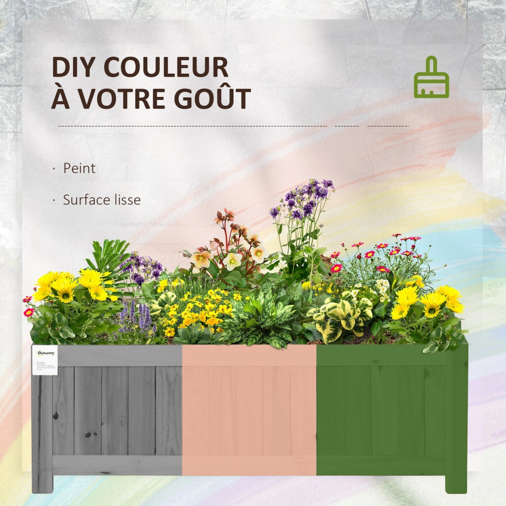 Fioriera rialzata pieghevole da giardino ¨C Xylo ¨C legno massello grigio 70x30x25 cm