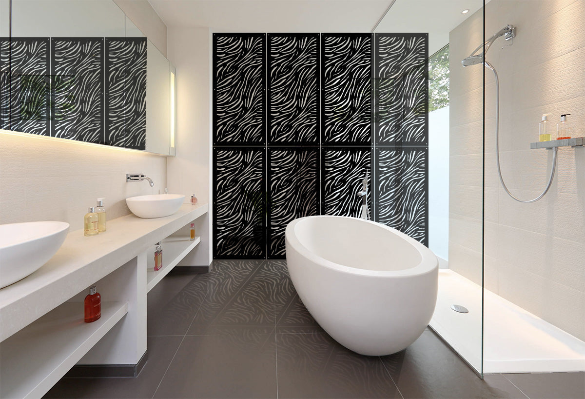 TIGER - Pannello in PVC traforato - Parasole Colore: nero, Misura: 98x198 cm