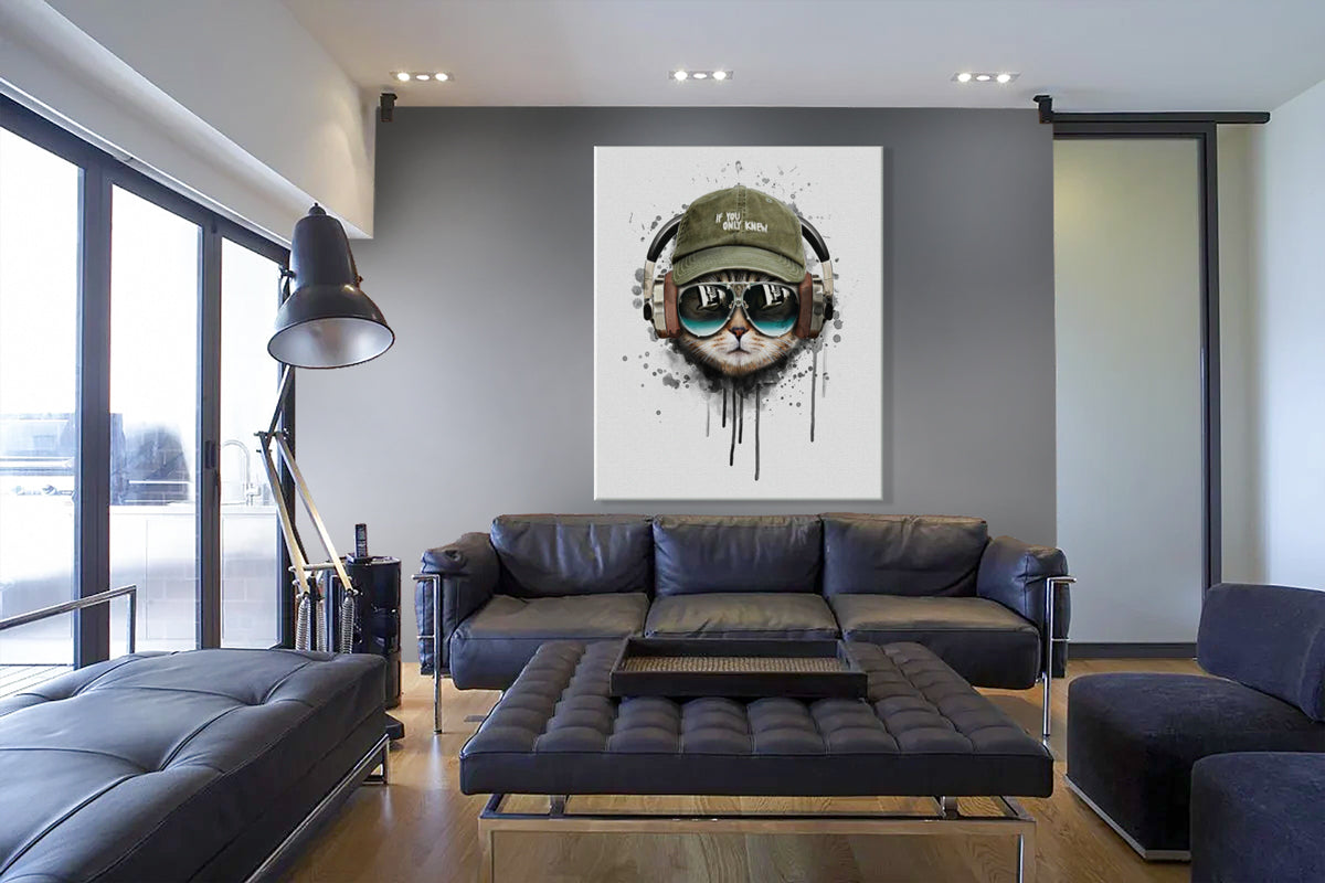 TopCat -  Quadro Canvas Contemporaneo su telaio in legno Misura: 130x130 cm