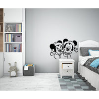 TOPOLINO E TOPOLINA - Adesivo murale wall sticker in vinile 55x80 cm Colore: nero