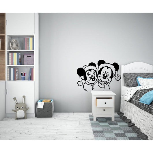 TOPOLINO E TOPOLINA - Adesivo murale wall sticker in vinile 55x80 cm Colore: nero