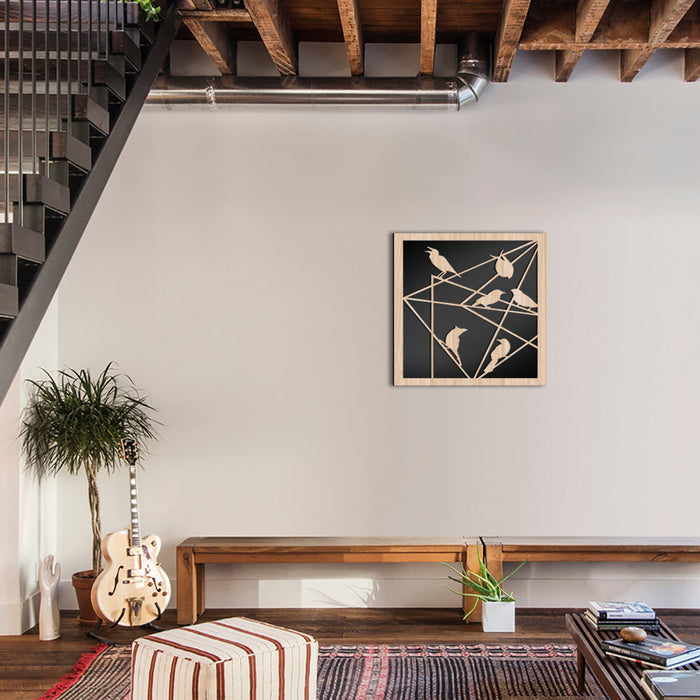 TRALICCI - Quadro arredo LASERCUT composito Legno e PVC Misura: 60x60 cm