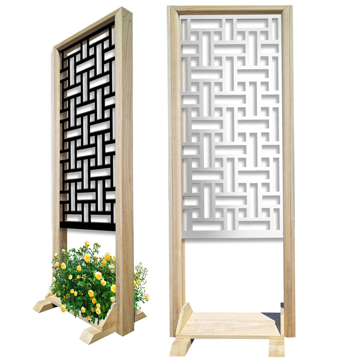 TRAMA - Separè  - Paravento modulabile - 70x190cm - in Legno e PVC Colore: bianco