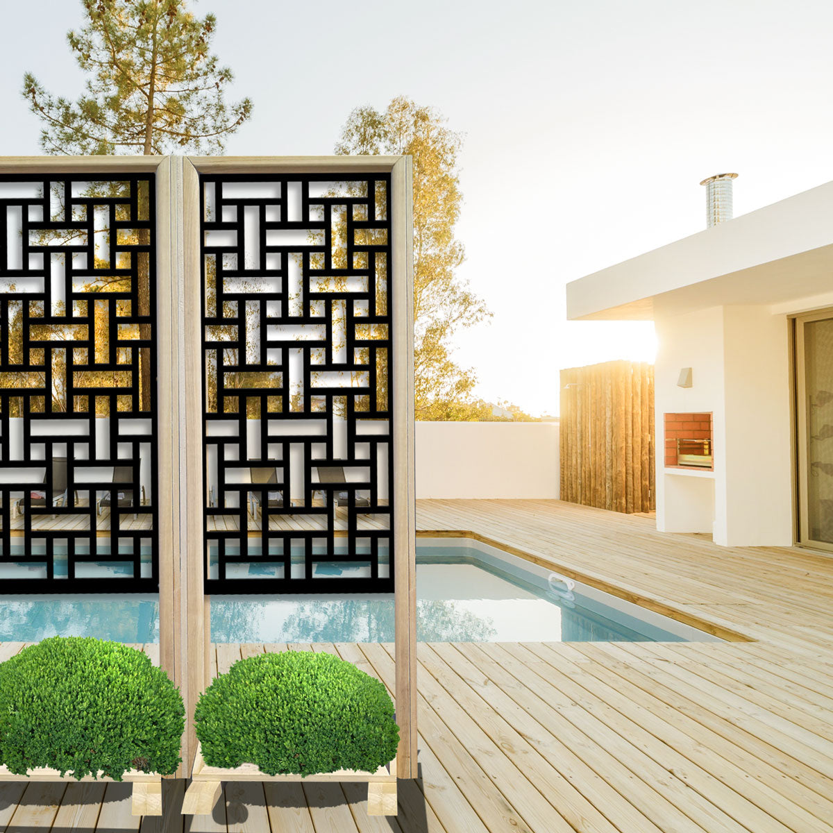 TRAMA - Separè  - Paravento modulabile - 70x190cm - in Legno e PVC Colore: nero