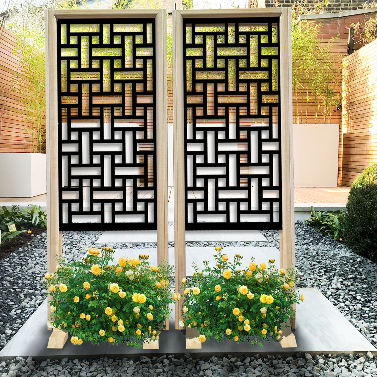 TRAMA - Separè  - Paravento modulabile - 70x190cm - in Legno e PVC Colore: nero