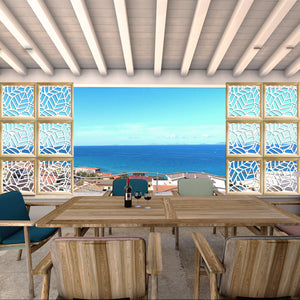 TROPICA - Moduli Decorativi in Legno e PVC Colore: bianco, Misura: 98x98 cm