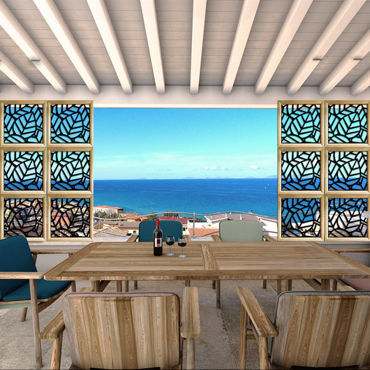 TROPICA - Moduli Decorativi in Legno e PVC Colore: nero, Misura: 98x98 cm